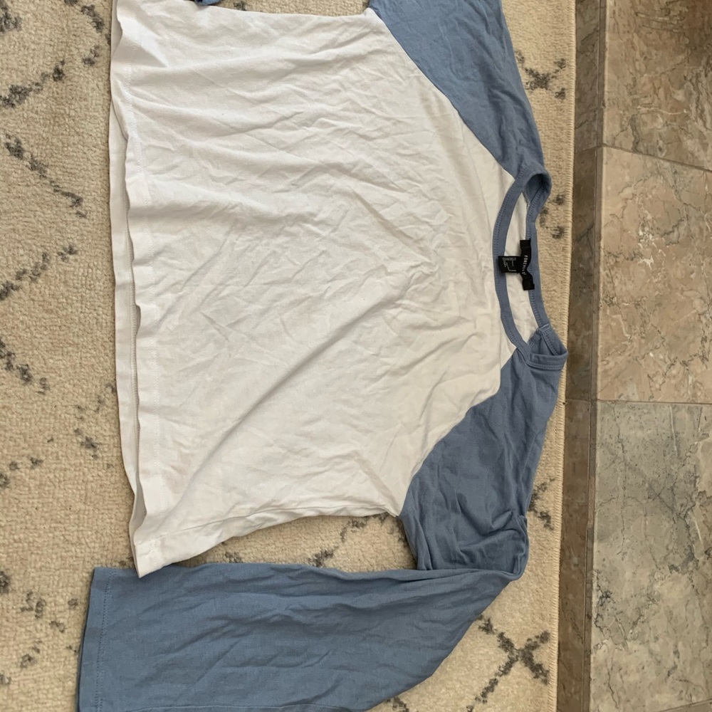 Forever21 blue and white baseball tee